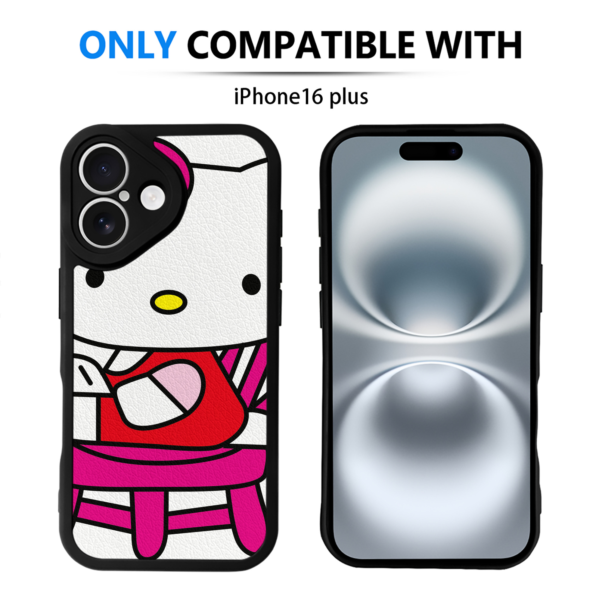 （画像用） Hello Kitty ハローキティ 【iPhone 16シリーズ対応】シリコンスマホケース（レザー調） 材質：シリコン